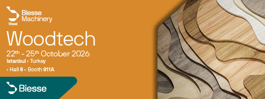 Biesse a Woodtech 2026 – Istanbul, 22-25 ottobre, Hall 8 Booth 811A